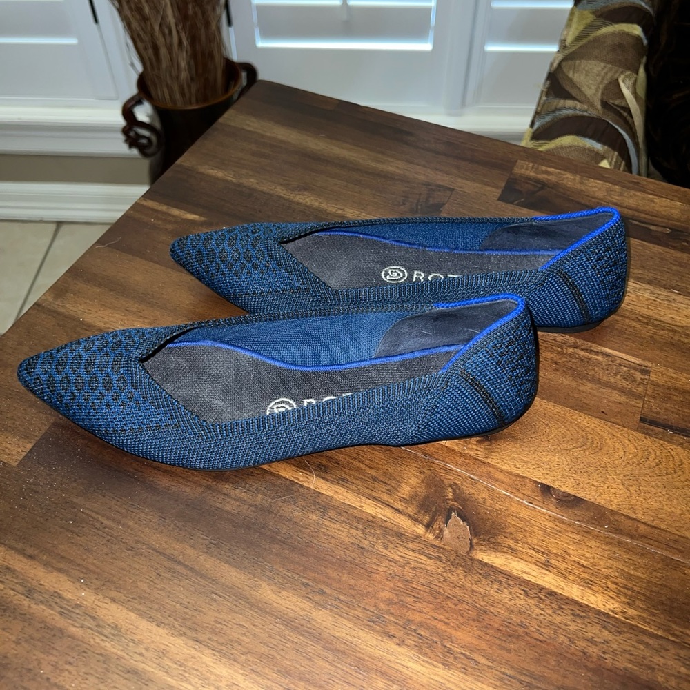 Rothy's The Point Flats Teal Python Blue - image 6